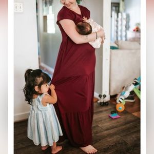 Latched Mama breastfeeding dress. Size medium, red.